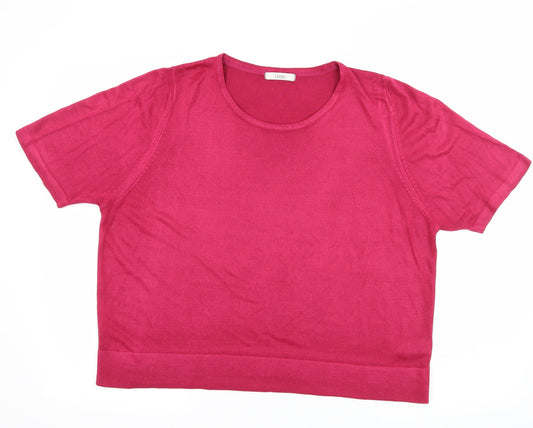 Marks and Spencer Womens Pink  Knit Basic T-Shirt Size 18