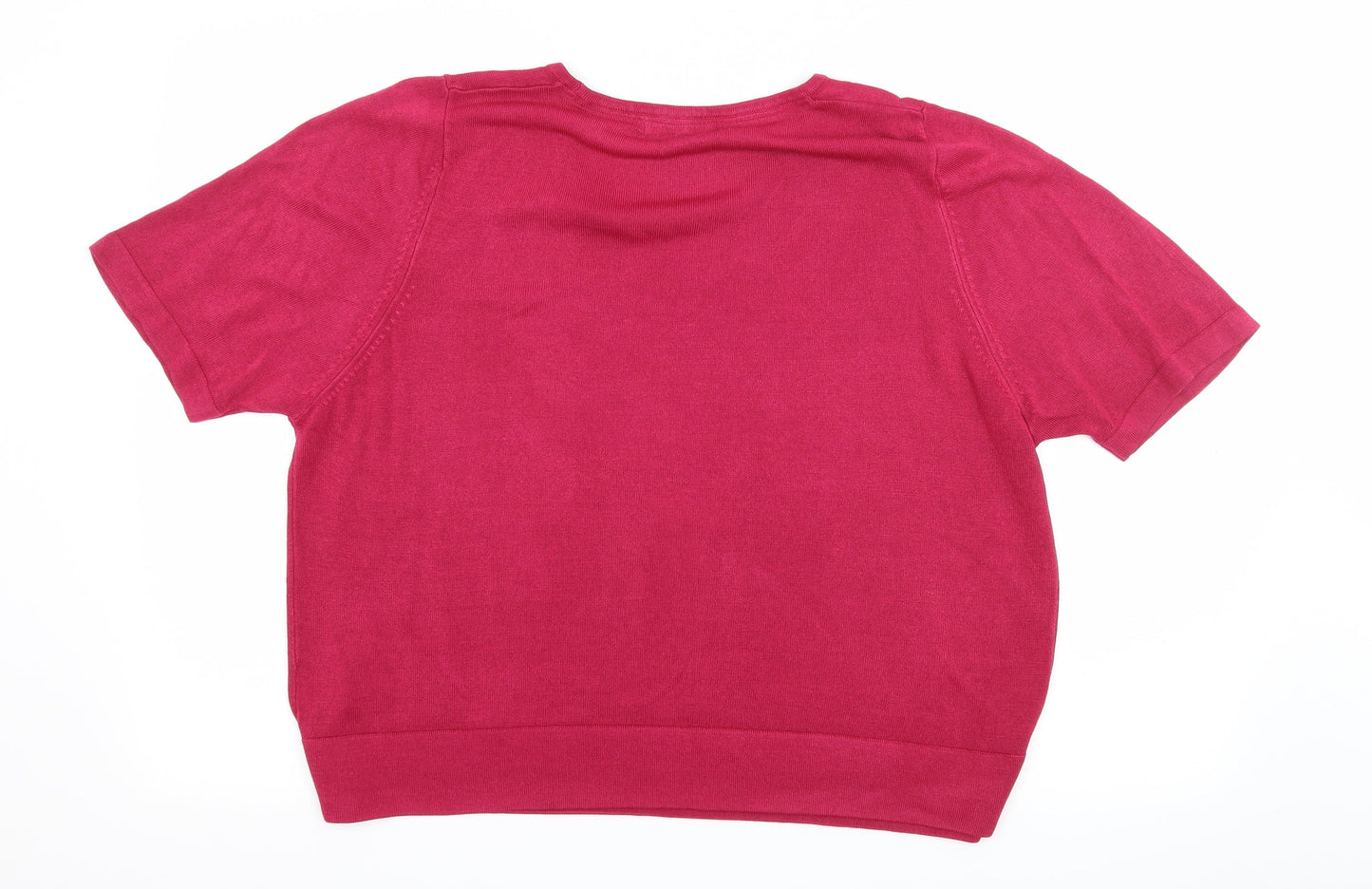 Marks and Spencer Womens Pink  Knit Basic T-Shirt Size 18
