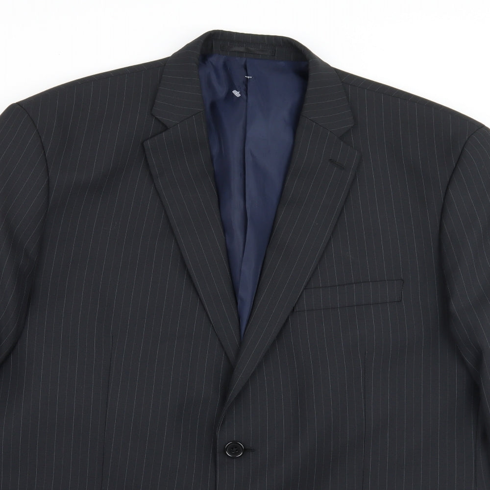 Charlton Gray  Mens Blue Striped  Jacket Suit Size XL