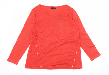 Preloved M&Co Womens Red  Knit Pullover Jumper Size 14 - Front