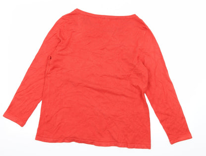 Preloved M&Co Womens Red  Knit Pullover Jumper Size 14 - Back