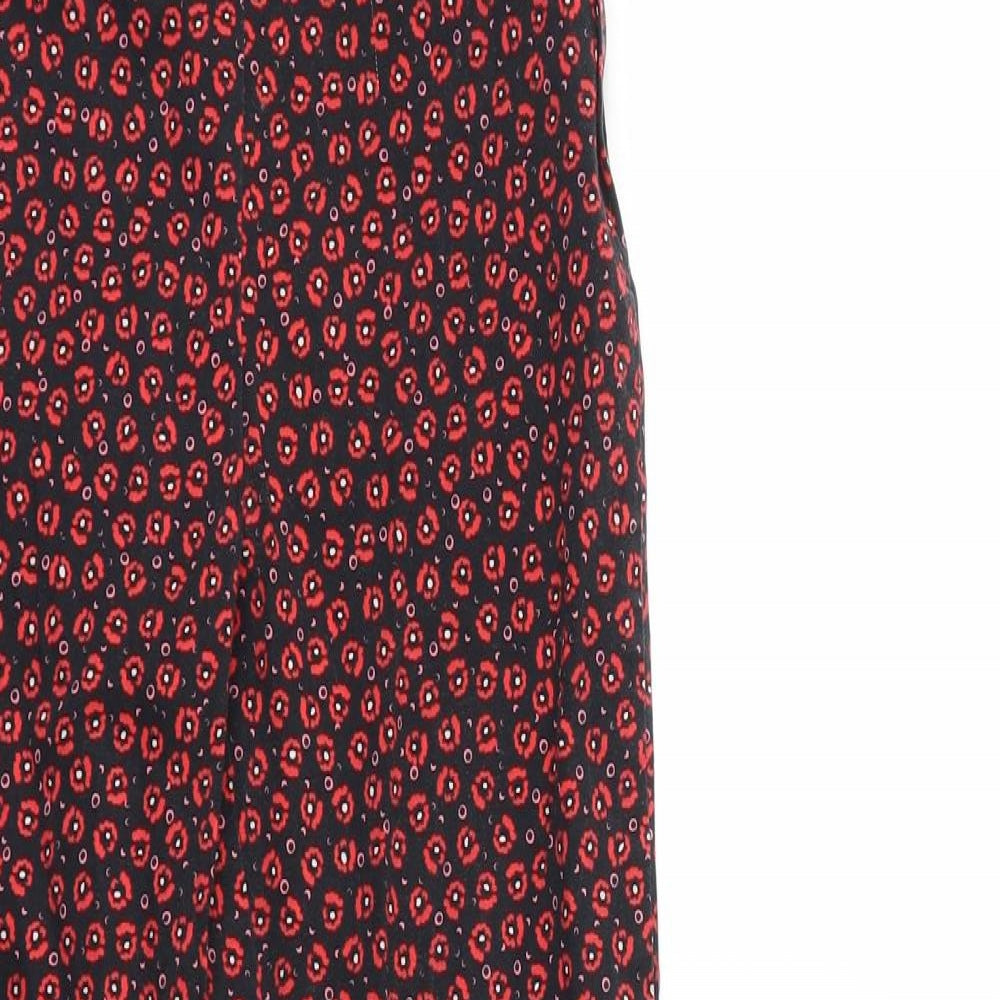 F&F Womens Red Floral  Trousers  Size 6 L26 in