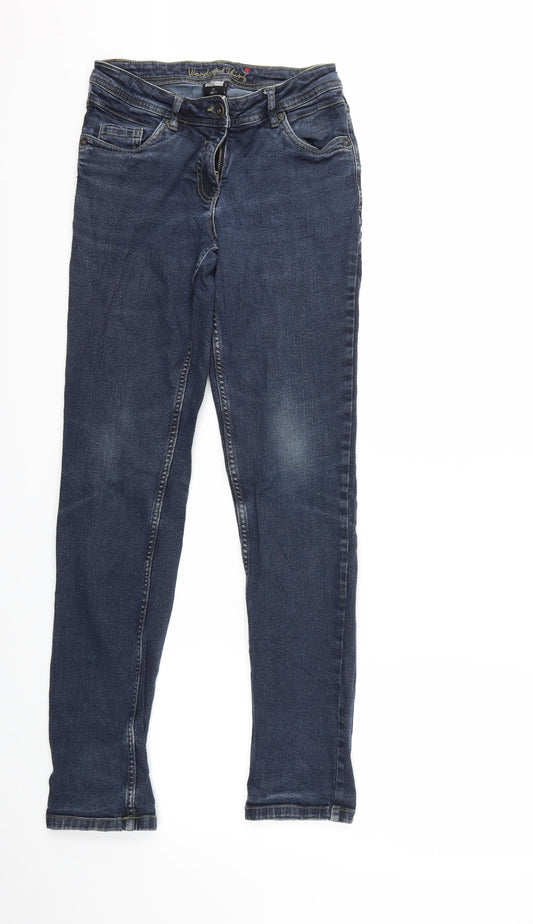 Preloved Up Fashion Womens Blue  Denim Skinny Jeans Size 10 L32 in - Front