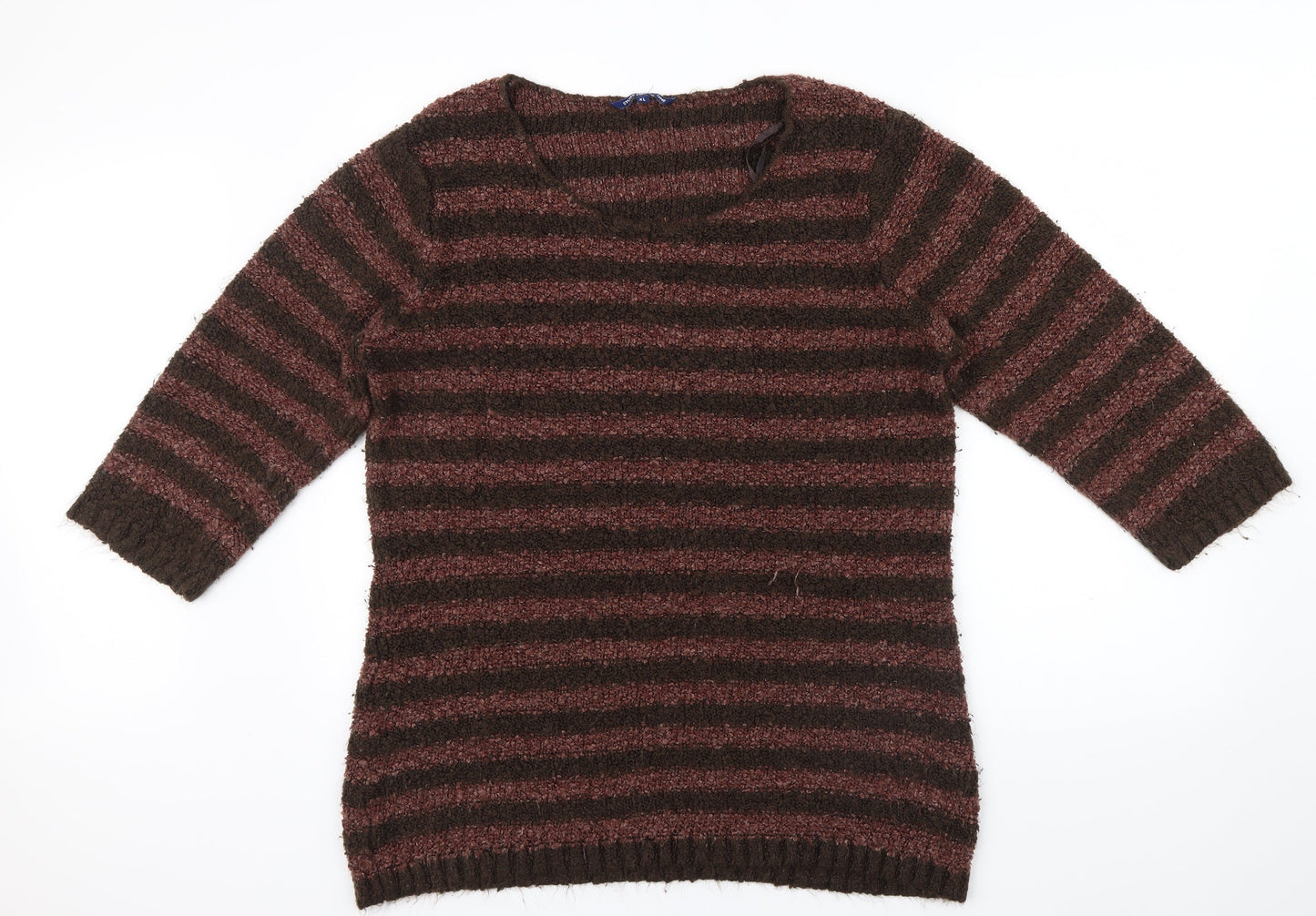 Store twenty one Womens Brown Striped  Pullover Jumper Size XL