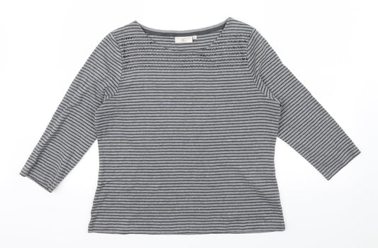 CG Womens Green Striped  Pullover Jumper Size L
