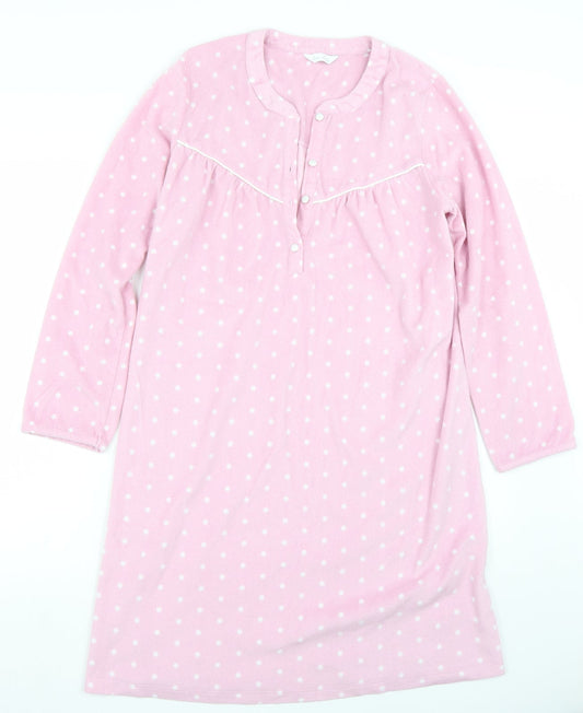 Marks and Spencer Womens Pink Polka Dot  Top Nightshirt Size 8