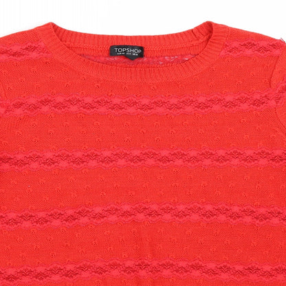 Preloved Topshop Womens Red   Pullover Jumper Size 12 - Detail