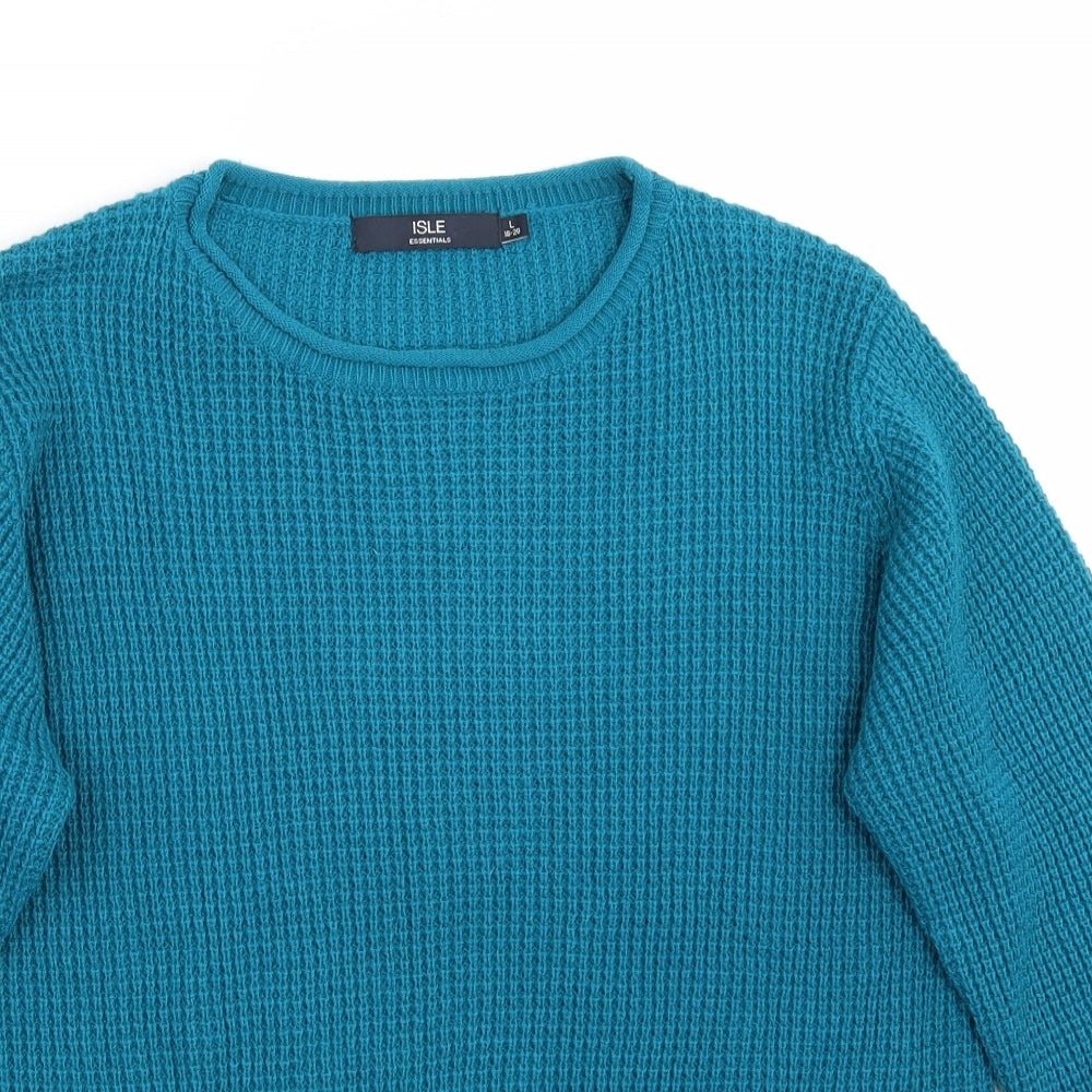 Isle Womens Blue   Pullover Jumper Size L