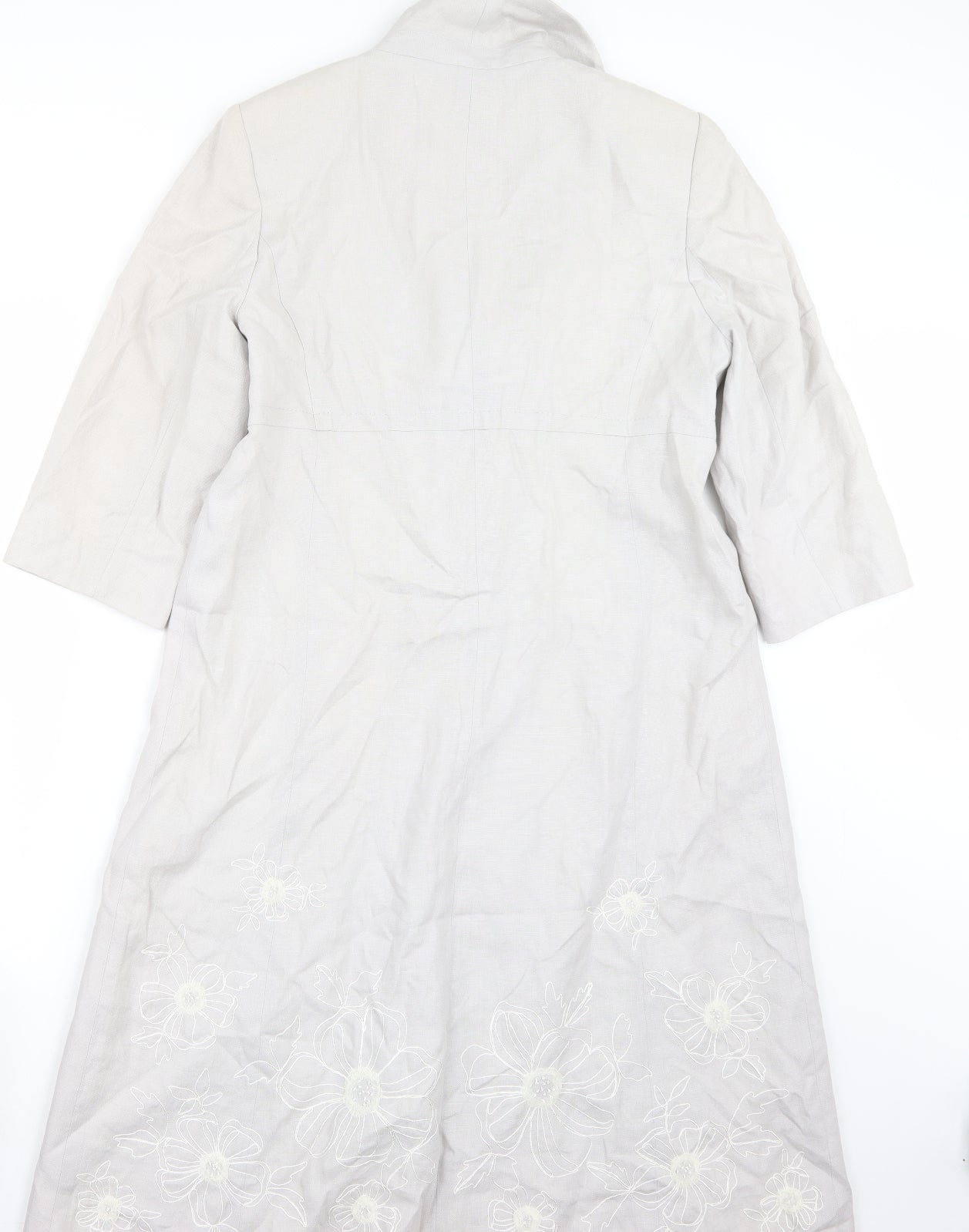 Marks and Spencer Womens Grey Floral  Jacket Coat Size 14