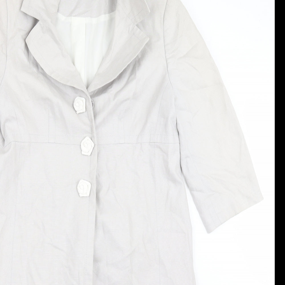Marks and Spencer Womens Grey Floral  Jacket Coat Size 14