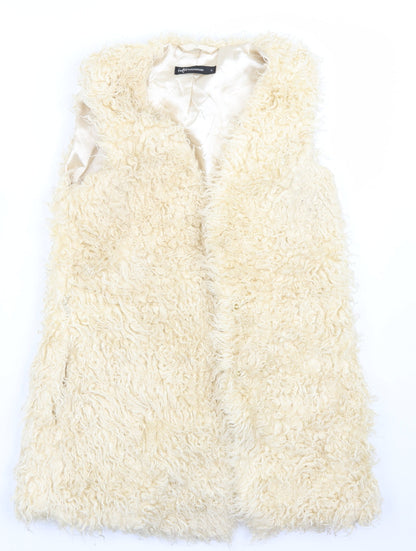 Preloved Internarcionale Womens Beige   Gilet Coat Size 8 - Front