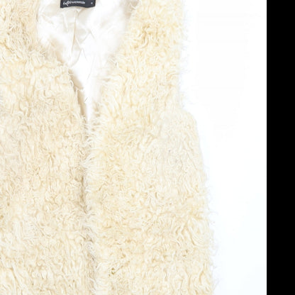 Preloved Internarcionale Womens Beige   Gilet Coat Size 8 - Detail