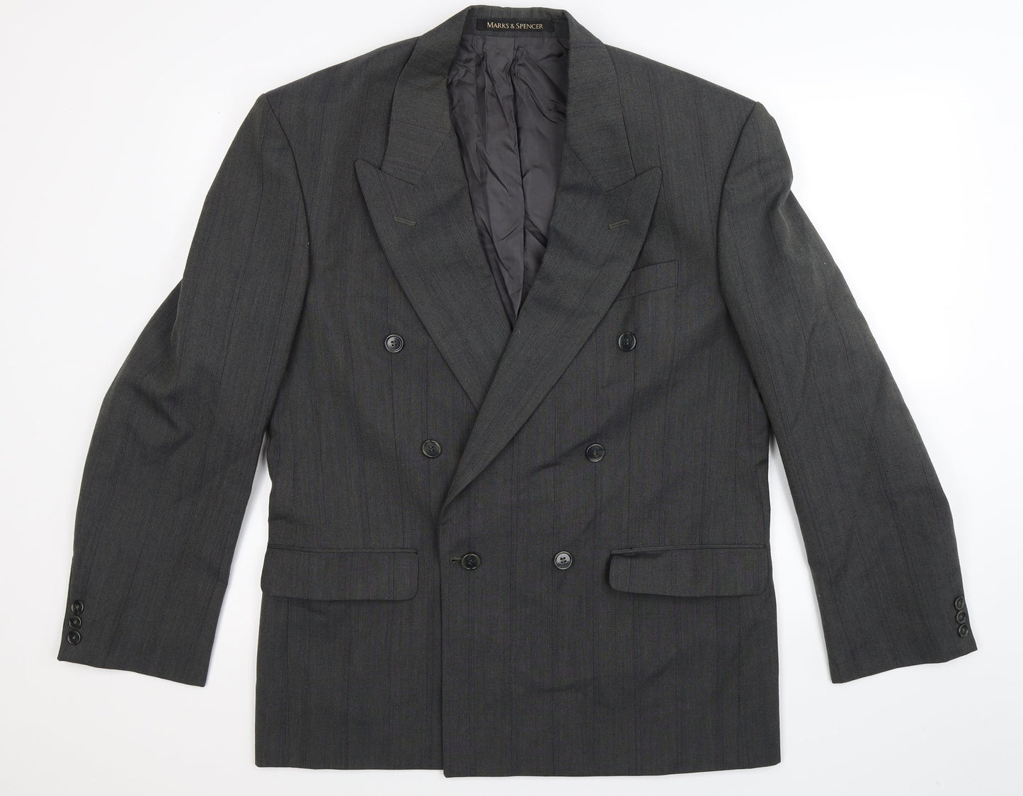 Marks and Spencer Mens Grey Striped  Jacket Suit Jacket Size 40