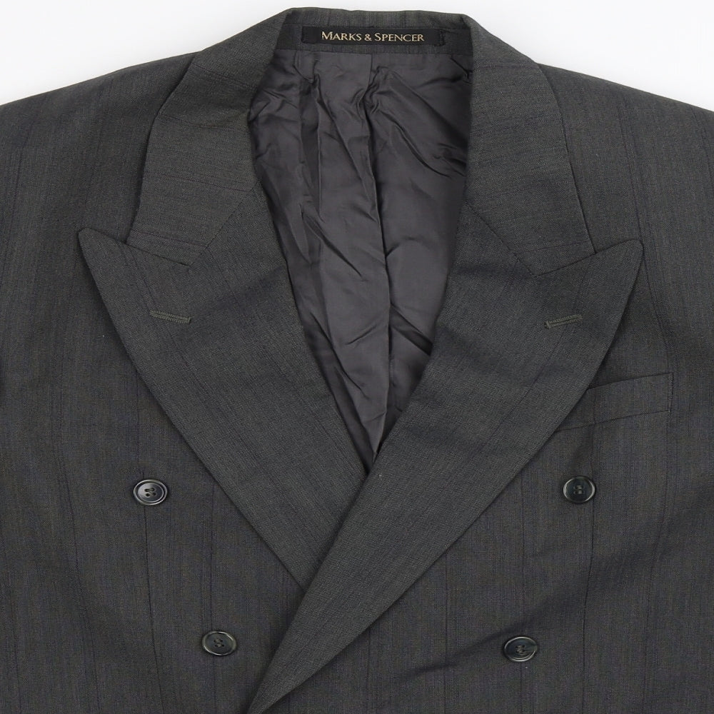 Marks and Spencer Mens Grey Striped  Jacket Suit Jacket Size 40