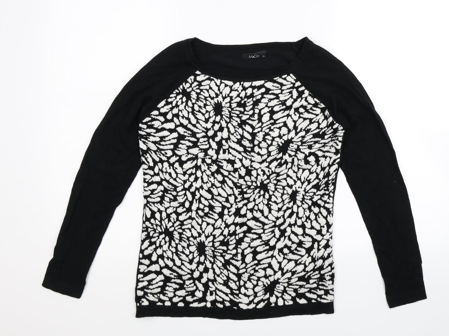 M&Co Womens Multicoloured Floral Knit Pullover Jumper Size 10
