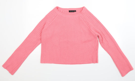 New Look Womens Pink  Knit Pullover Jumper Size 14