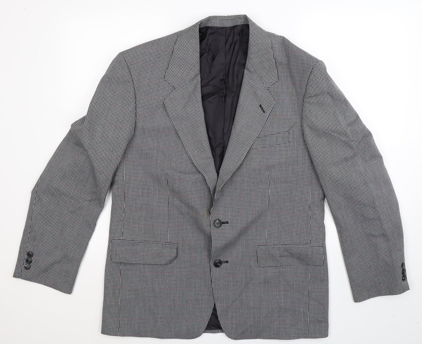 Marks and Spencer Mens Grey Houndstooth  Jacket Suit Jacket Size 40