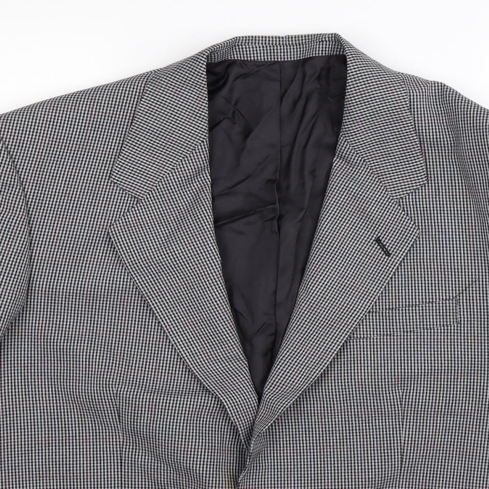 Marks and Spencer Mens Grey Houndstooth  Jacket Suit Jacket Size 40