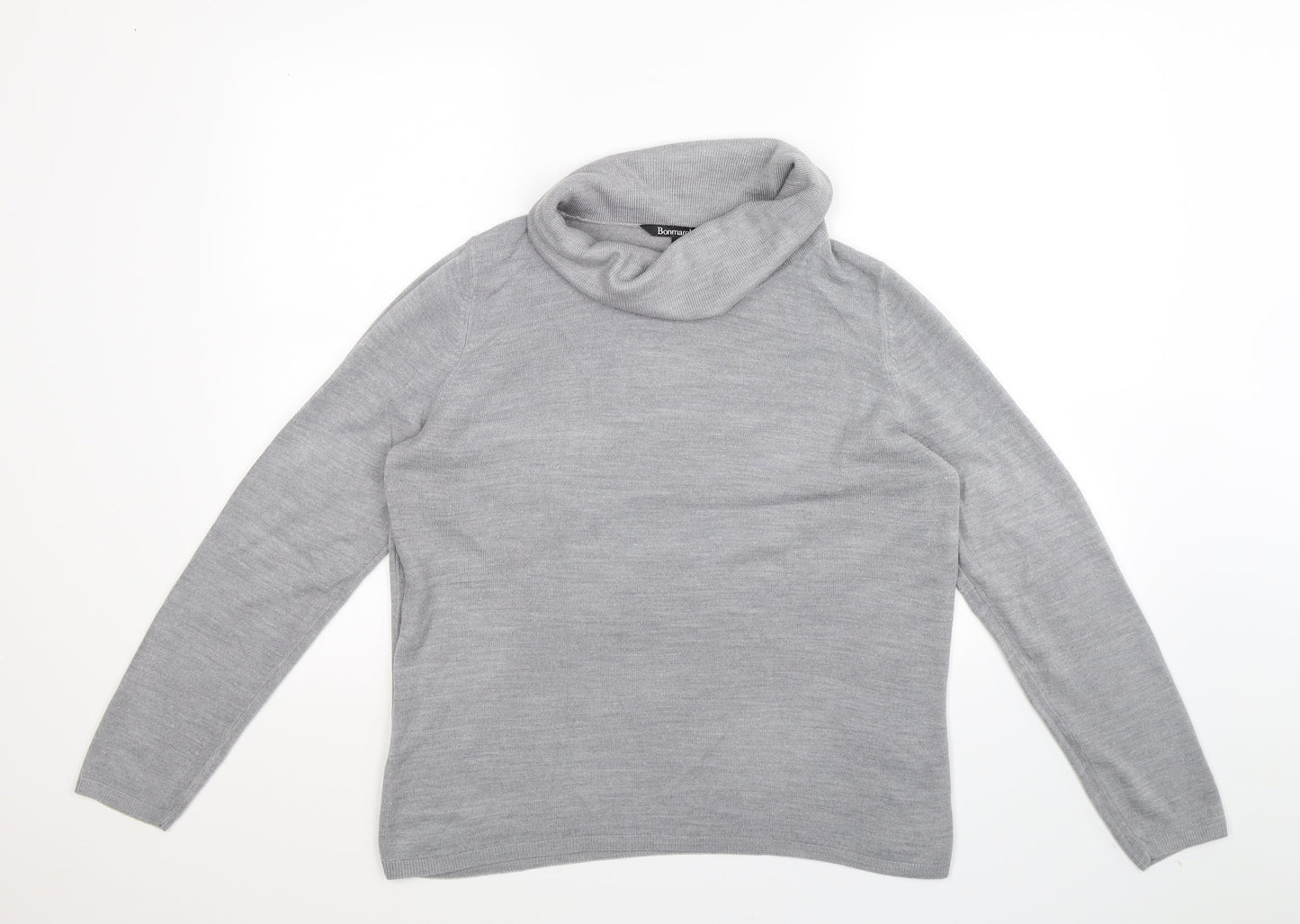 Bonmarché Womens Grey  Knit Pullover Jumper Size 14