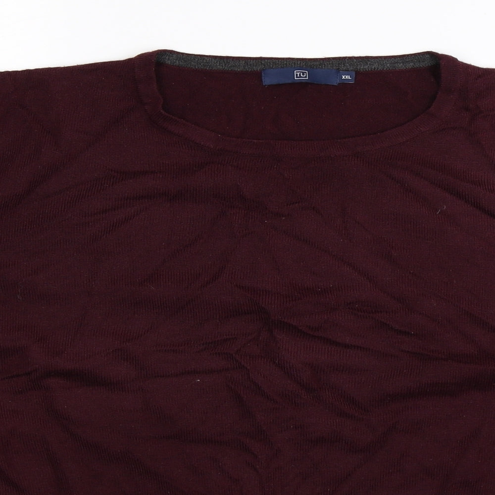 TU Mens Brown  Knit Pullover Jumper Size 2XL