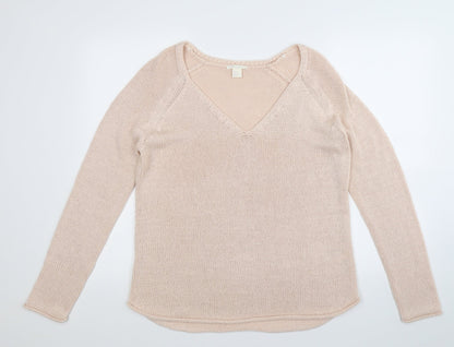 Preloved H&M Womens Beige  Knit Pullover Jumper Size M - Front