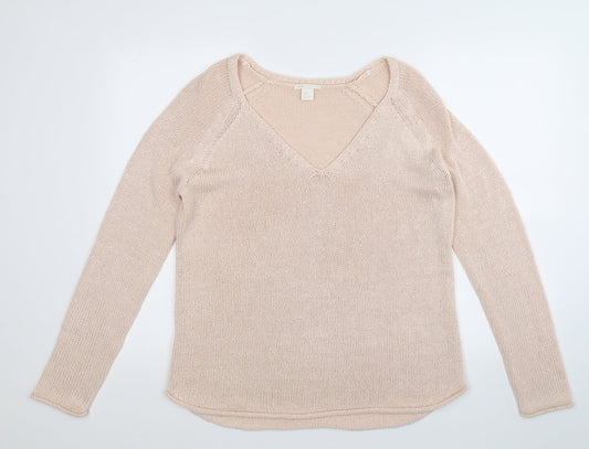 H&M Womens Beige  Knit Pullover Jumper Size M
