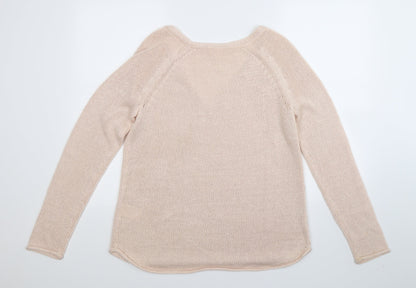 Preloved H&M Womens Beige  Knit Pullover Jumper Size M - Back
