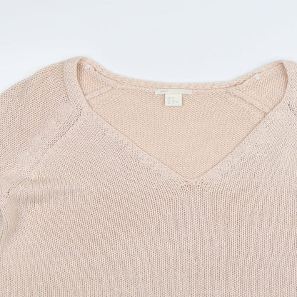 Preloved H&M Womens Beige  Knit Pullover Jumper Size M - Detail