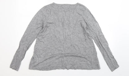Preloved NEXT Womens Grey  Knit Pullover Jumper Size 8 - Back