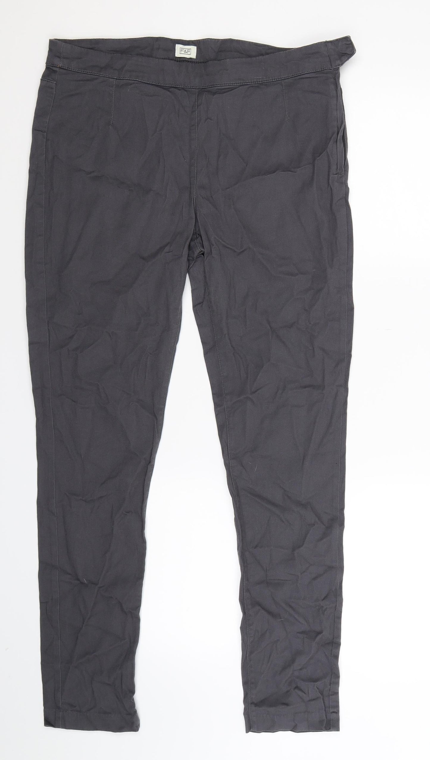 F&F Womens Grey   Trousers  Size 14 L28 in