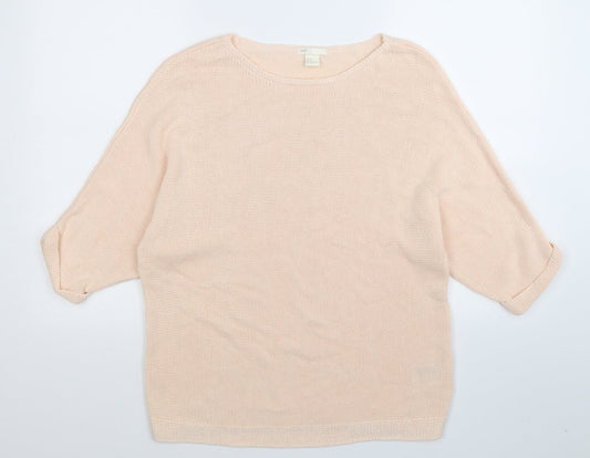 H&M Womens Beige  Knit Pullover Jumper Size M