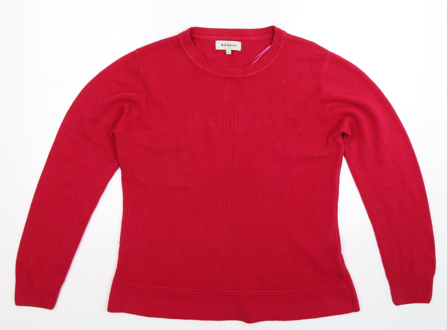 BASSINI Womens Pink  Knit Pullover Jumper Size L