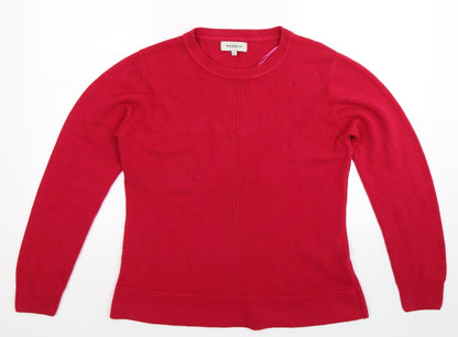 Preloved BASSINI Womens Pink  Knit Pullover Jumper Size L - Front