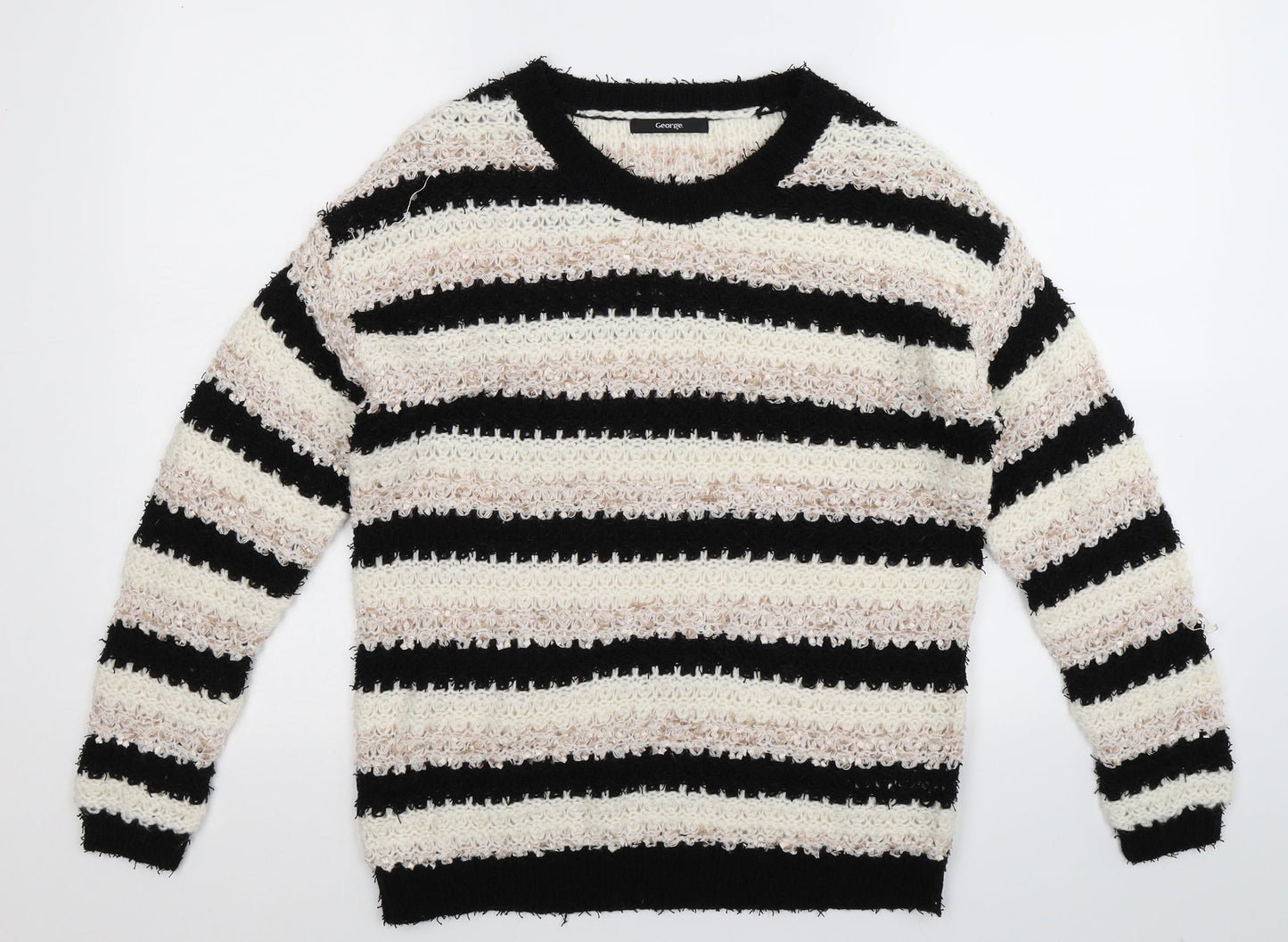 George Womens Multicoloured Striped Knit Pullover Jumper Size 10