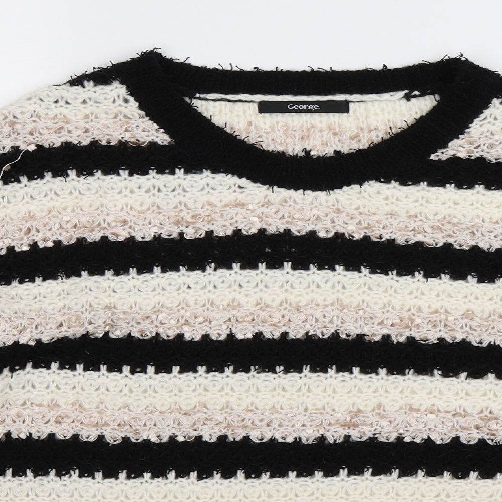 George Womens Multicoloured Striped Knit Pullover Jumper Size 10