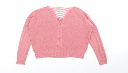 Preloved Miss Selfridge Womens Pink   Pullover Jumper Size 10 - Back