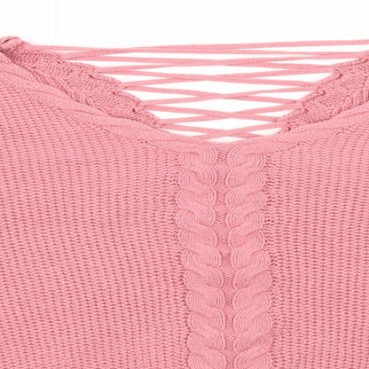 Preloved Miss Selfridge Womens Pink   Pullover Jumper Size 10 - Detail