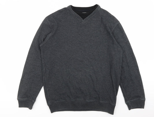 Easy Mens Grey   Pullover Jumper Size M
