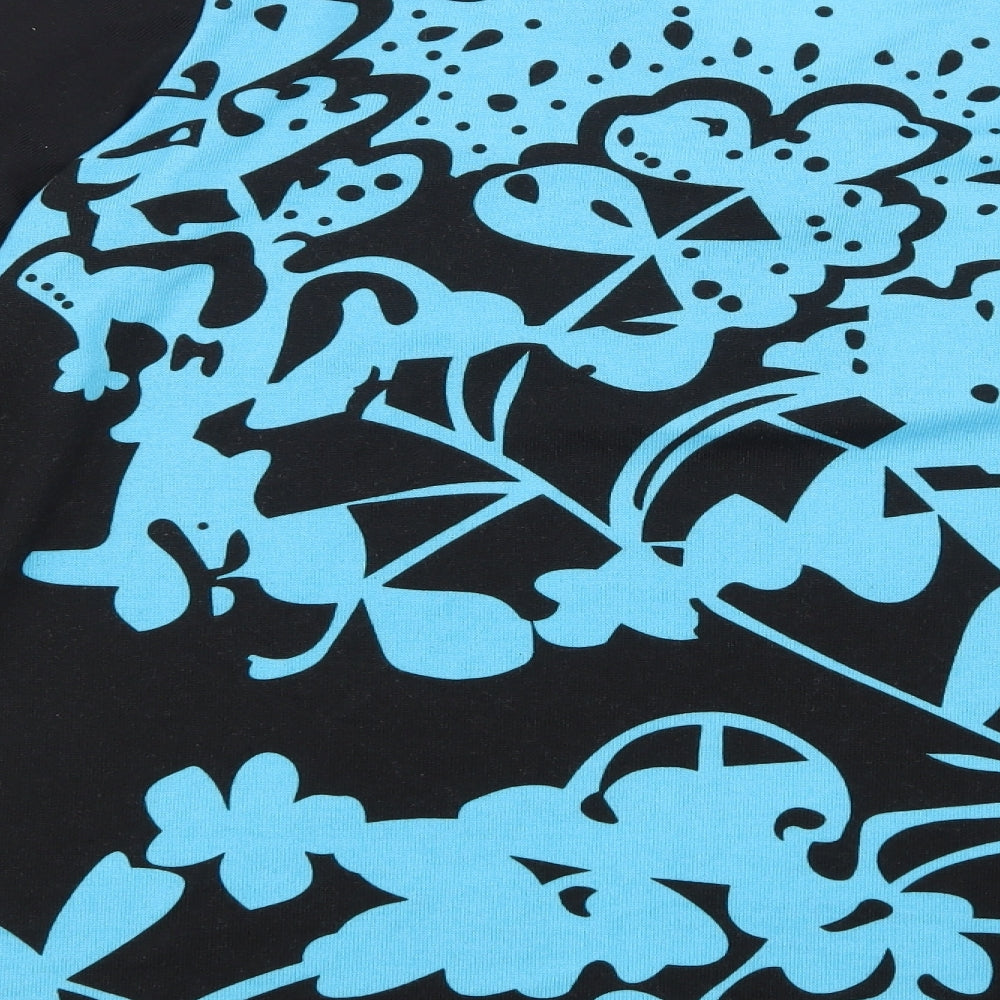 Christy Womens Black Floral  Pullover Jumper Size L