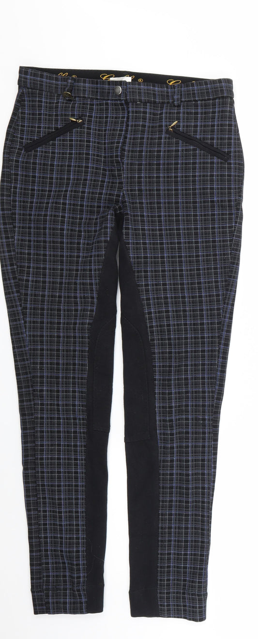 Gallop Womens Black Check  Jegging Trousers Size 10