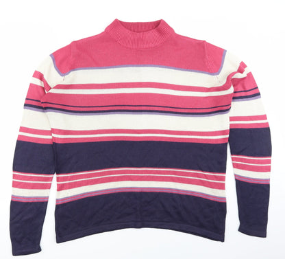 Preloved EWM Womens Orange Striped  Pullover Jumper Size 14 - Front