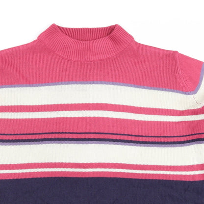 Preloved EWM Womens Orange Striped  Pullover Jumper Size 14 - Detail