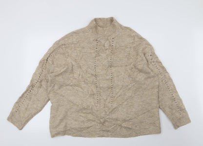 Preloved F&F Womens Beige   Pullover Jumper Size 16 - Front