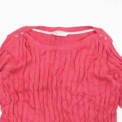 Preloved BHS Womens Pink   Pullover Jumper Size 14 - Detail