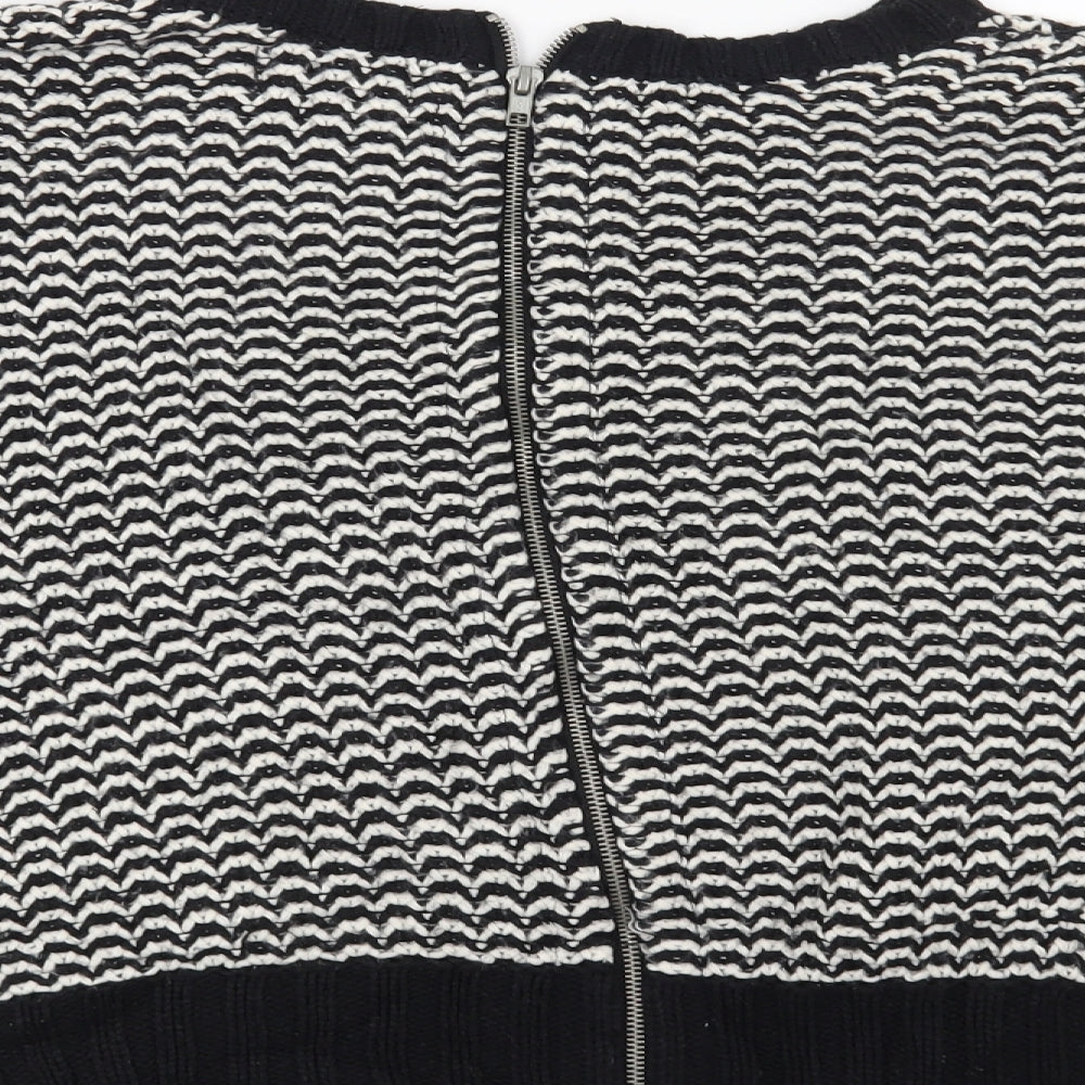 New Look Womens Black Geometric  Pullover Jumper Size 12