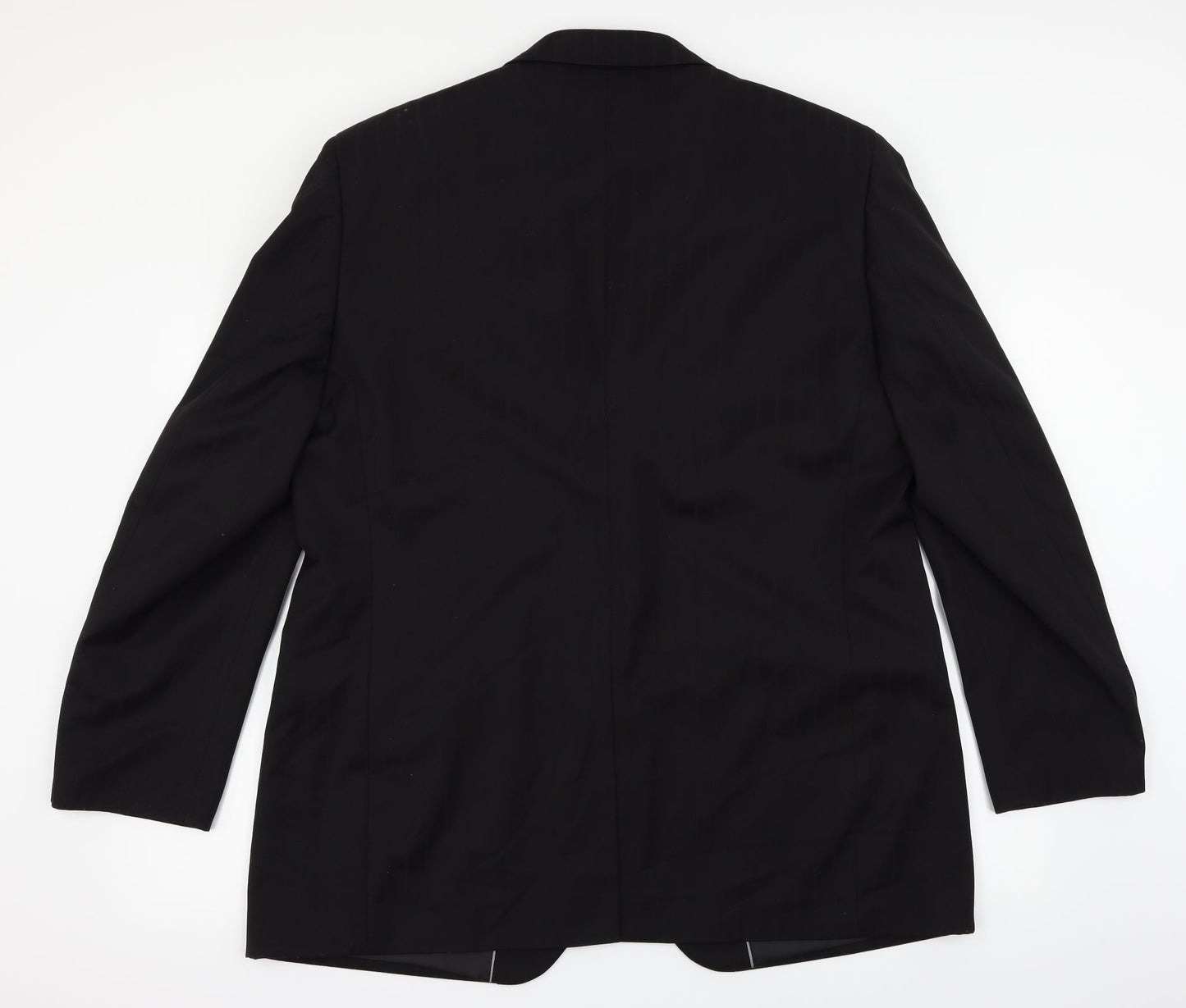 Greenwoods Mens Black Striped  Jacket Suit Jacket Size 46