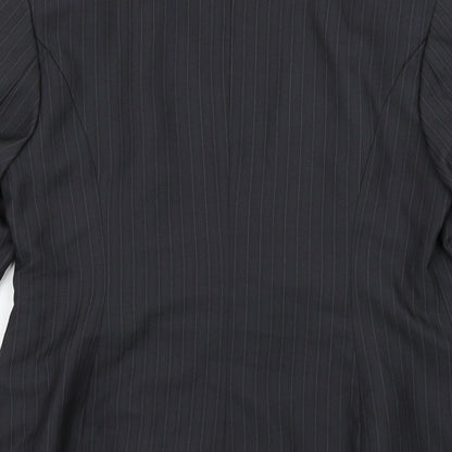 Preloved George Womens Grey Striped  Jacket Suit Jacket Size 14 - Label