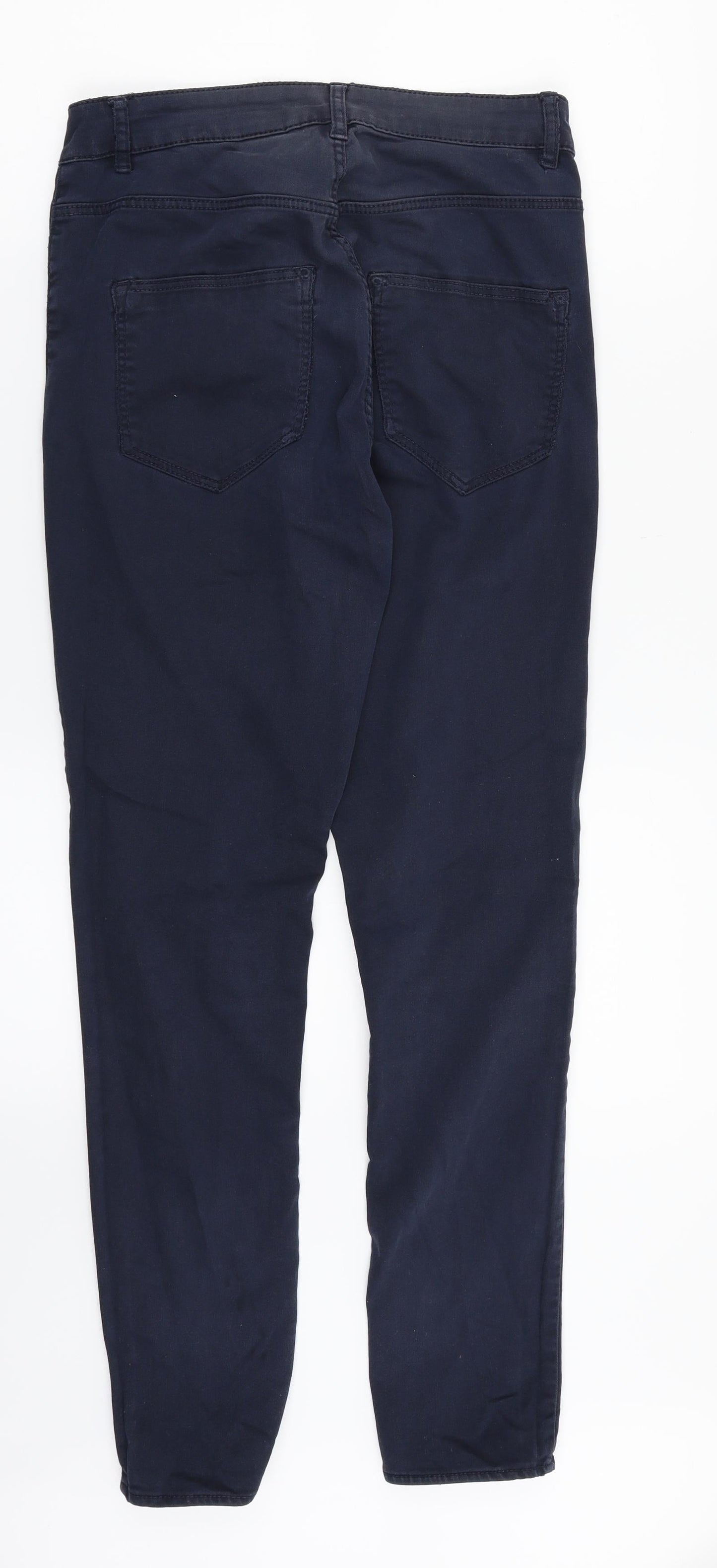H&M Womens Blue   Chino Trousers Size 14 L28 in
