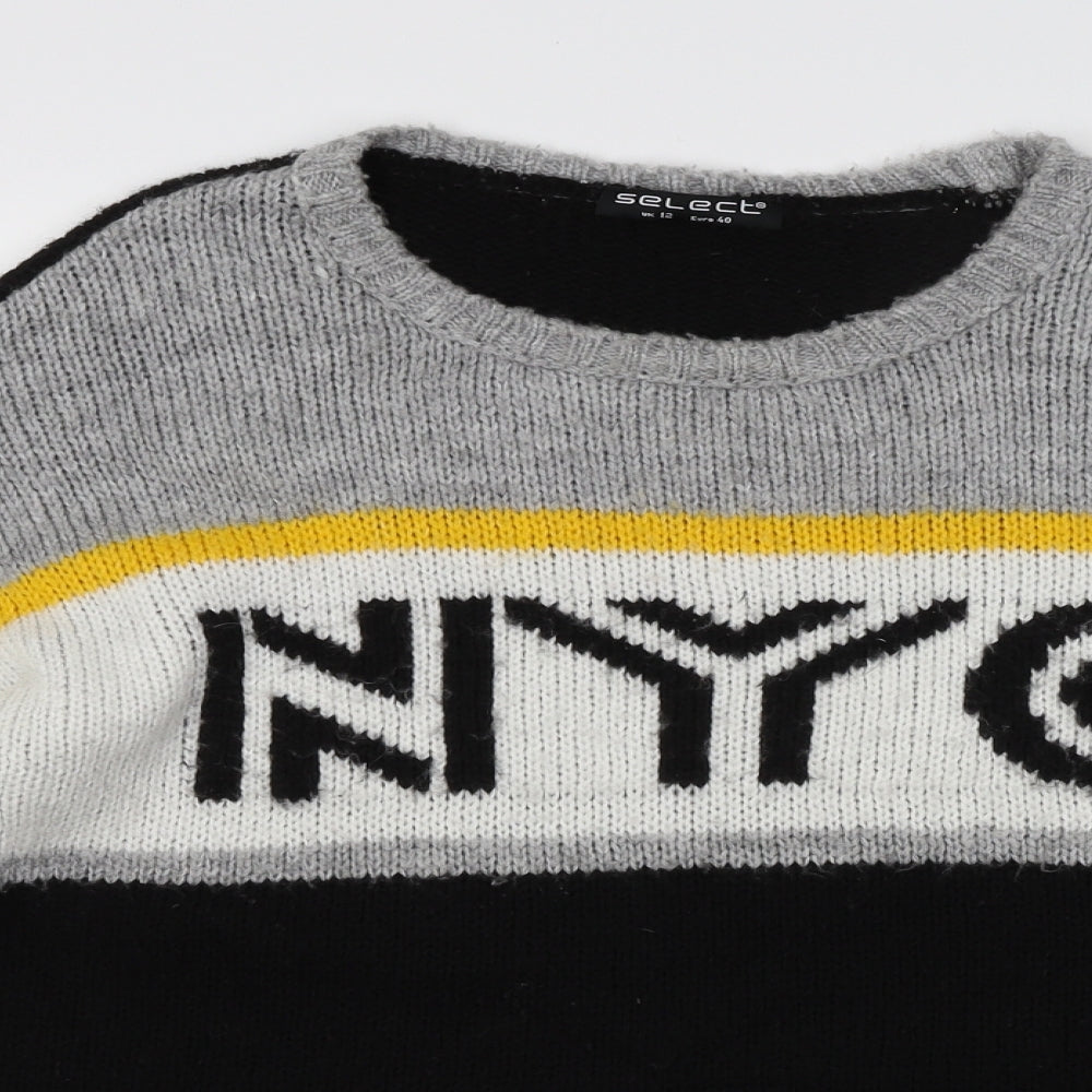 Select Womens Black  Knit Pullover Jumper Size 12  - NYC