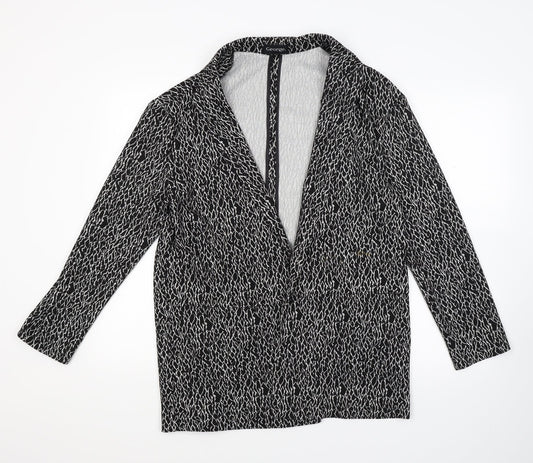George Womens Black Animal Print  Cardigan Jumper Size 12